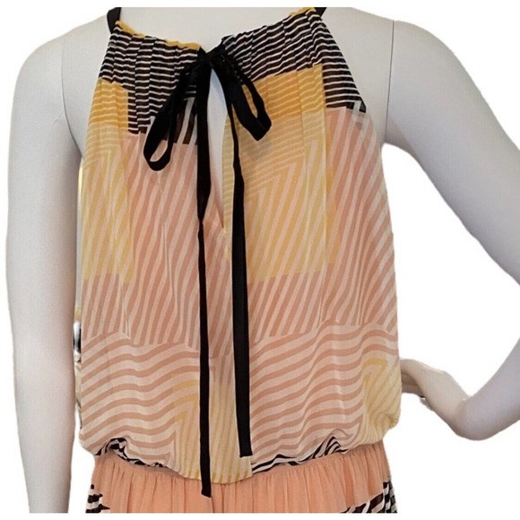 Vince Camuto Womens Maxi Tie Neck Halter Dress Size 8 Pullover Sleeveless Lined - Picture 9 of 11